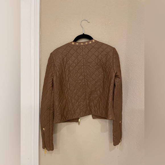 Michael Kors Quilted Leather Jacket with Stud Detail - Picture 4 of 17